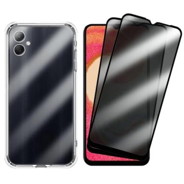 Imagem de Kit Capa Capinha Case + 2 Películas De Vidro 3D Privacidade Anti Spy Para Samsung Galaxy A04E
