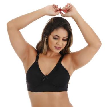 Imagem de Sutiã Sustentação Feminino Lycra Reforçado Sem Bojo Renda Alça Regulag