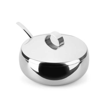 Imagem de Farinheira 600g Aço Inox com Colher Açucareiro Mesa Multiuso