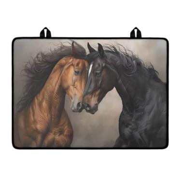 Imagem de Poceacles Capa superior de fogão, tapete de fogão de vidro elétrico antiderrapante resistente a óleo, protetor de forno de topo plano versátil fogão/bancada/lavadora, tapete protetor superior, marrom