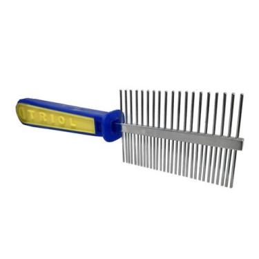 Imagem de Pente Aço Duplo Cabo Plastico Profissional Banho Tosa Savana