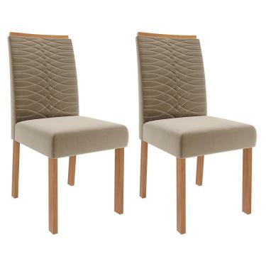 Imagem de Conjunto 2 Cadeiras Clarice Wood - Cimol Móveis Madeira/Suede Joli