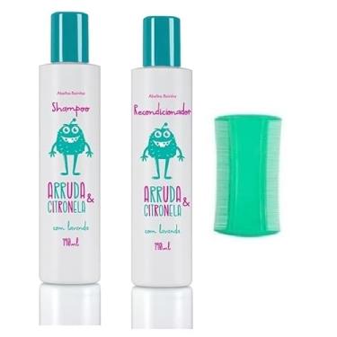 Imagem de Kit Mata Piolho Arruda e Citronela Abelha Rainha - Shampoo 190ml + Recondicionador 190ml + Pente Fino