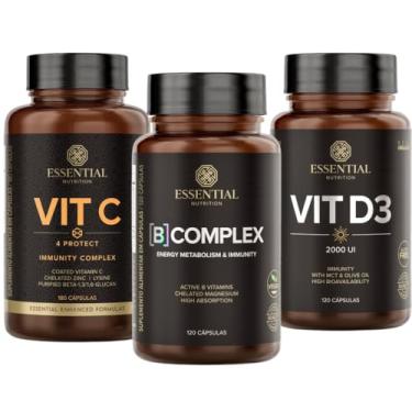 Imagem de Kit Vitaminas Essenciais Vit C + Vit D + B Complex Essential