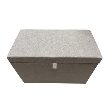 Imagem de Puff Baú Estofado Retangular C/ Pistão á Gás Em Linho 