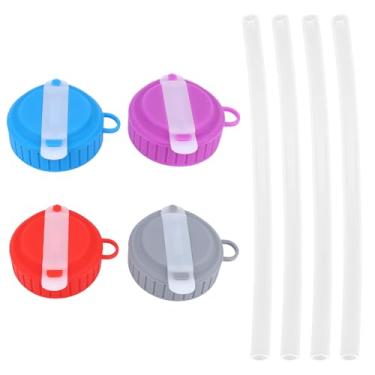 Imagem de 4pcs Tampas Latas Refrigerante, Tampas Silicone Reutilizáveis Latas Cerveja com Canudos Prova Vazamento Prova Poeira Protetoras para Padrão Suco Água com Gás (4 Cores)