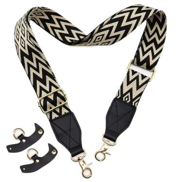 Imagem de Bolsa alça acessórios bolsa transversal kit de conversão de substituição ajustável, alças pretas para bolsa de ombro grande