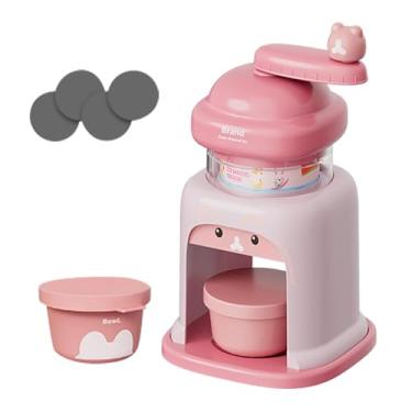 Imagem de WeiLaiKeQi de Gelo Manual, Raspador de Gelo Rotativo, Utensílios de Cozinha, Máquina de Raspadinha para Festas em Bares Domésticos, Rosa com 2 Tigelas