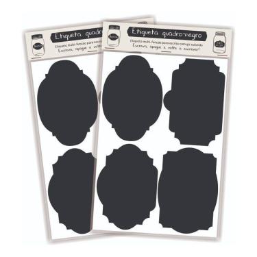 Imagem de Etiqueta Adesivo Rótulo Lousa Quadro Negro Grande 8 Unidades