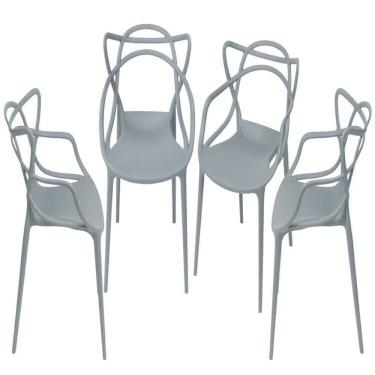 Imagem de Kit 4 Cadeiras para Sala de Jantar Allegra Solna Cinza