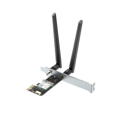 Imagem de QFly Cartão WiFi 6 PCIe para desktop, Bluetooth 5.2, chip AX200NGW, adaptador sem fio de banda dupla com MU-MIMO, OFDMA, latência ultrabaixa, suporta Windows 11/10 (64 bits)