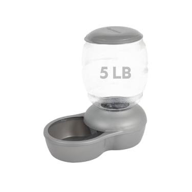 Imagem de Petmate Alimentador Replendish com alimentador automático para gatos e cães 4 tamanhos disponíveis, 2,2 kg, cinza pérola prata
