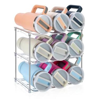 Imagem de Organizador de garrafa de água para copo Stanley de 1,2 litros, armazenamento empilhável, pacote com 3 organizadores de garrafas de água para armário, armazenamento e organização de cozinha de