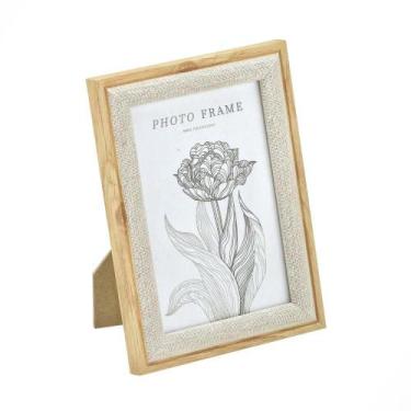 Imagem de Porta retrato 10x15cm mdf e vidro areia e marrom espressione