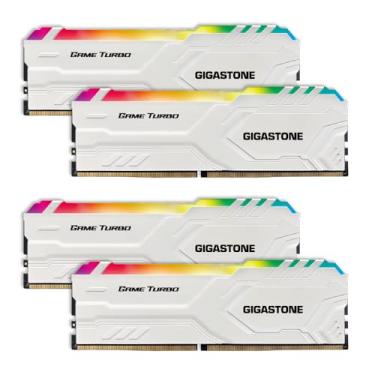 Imagem de 【RAM DDR5 RGB】 Kit GIGASTONE Game Turbo 64GB (4x16GB) DDR5 5600MHz PC5-44800 CL40-40-40-76 Intel XMP 3.0 AMD Expo 1.2V UDIMM 288 pinos sem buffer, sem buffer, sem ECC, alto desempenho, memória de