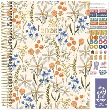 Imagem de bloom daily planners HARDCOVER Agenda Agenda 2026 (janeiro a dezembro) - 21,6 cm x 28 cm Livro organizador de agenda semanal e mensal com adesivos e abas - Flores silvestres caprichosas