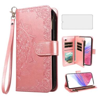 Imagem de Asuwish Capa de telefone para Samsung Galaxy A53 5G capa carteira celular com protetor de tela de vidro temperado e flor flip porta-cartão de crédito suporte suporte A 53 G5 53A SM A536U 6,5 polegadas