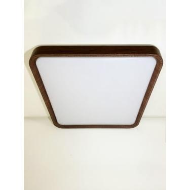 Imagem de Plafon ABS 48W bivolt 3 Temperaturas 50cm Quadrado Madeira Escura