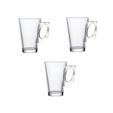 Imagem de Conjunto de Xícaras de Vidro Transparente, Kit de Canecas, 3 Peças, 255ml