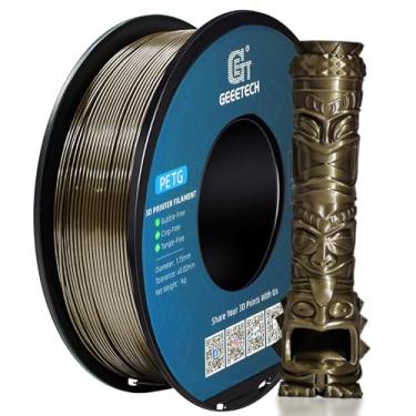 Imagem de Geeetech Filamento de impressora 3D PETG 1,75 mm - Brilho metálico | Acabamento brilhante de alta resistência | Precisão de ± 0,03 mm | Carretel de 1 kg (1 kg) para a maioria das impressoras FDM (ouro