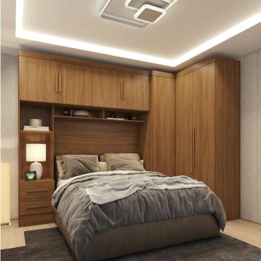 Imagem de Guarda-roupa Modulado 3 Peças 3 Portas 3 Gavetas com Maleiro Smart Plus Cinamomo