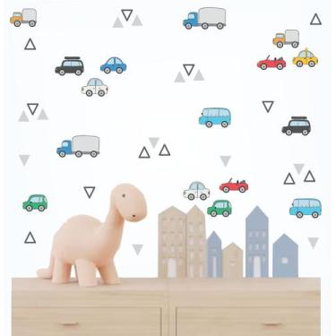 Imagem de Adesivo de Parede Carrinhos e Caminhões Cute Miniaturas - Colakoala Ad