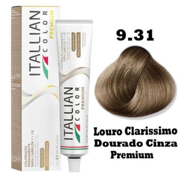 Imagem de Coloração Itallian Premium 60g Louro Clarissimo Dourado Cinza 9.31