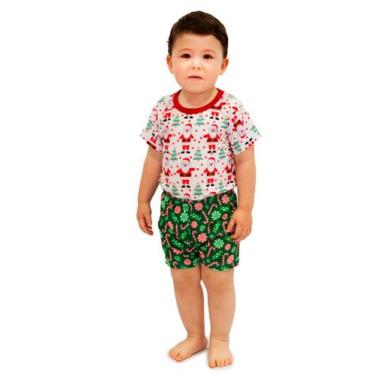 Imagem de Pijama Body Baby Curto Natal Doce - Alegria de Montar, 3 anos