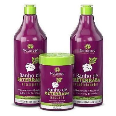 Imagem de KIT BETERRABA 1L - SHAMPOO + MÁSCARA 1Kg + CONDICIONADOR  - NATUREZA C