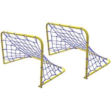 Imagem de Par Gol Futebol Praia Campo Mini Traves Redes - 55x78x54cm - KLOPF