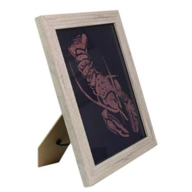 Imagem de Porta-Retrato Decorativo Para Fotos Medida 20x25 Moldura Grossa Cinza 