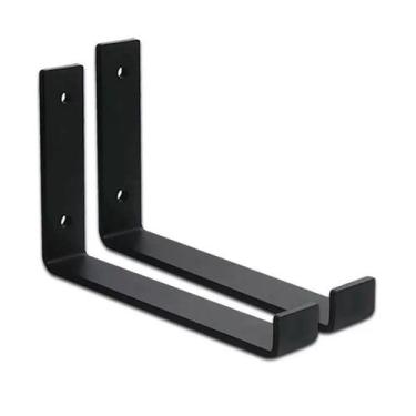 Imagem de 2 Mão Francesa Suporte Prateleira Invertido 20cm Preta Ferro - Gastrob