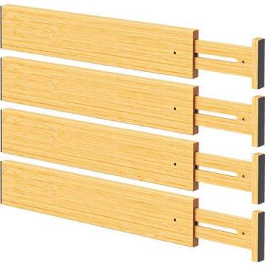 Imagem de Divisórias de gaveta BAMBUROBA Bamboo, expansíveis de 17 a 22 cm, paco