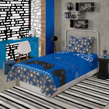 Imagem de Jogo De Lençol Solteiro Infantil Playstation Menino Personagem