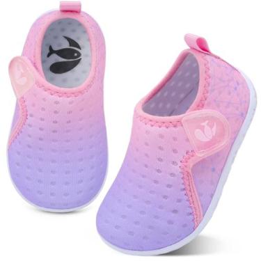 Imagem de Sapatos aquáticos FEETCITY para bebês e meninas, meias aquáticas de 18