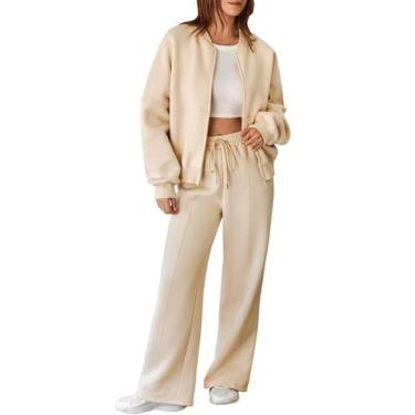 Imagem de Agasalho feminino Aleumdr, moletom grande de lã com calças