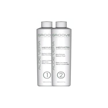 Imagem de Kit de alisamento de cabelo Groove Aloe Keratin 2 Steps 1000mL - Light