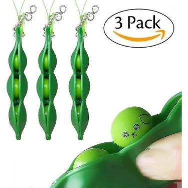 Imagem de Exercitadores de mão fidget brinquedos 3pcs squeeze-a-bean soja alívio