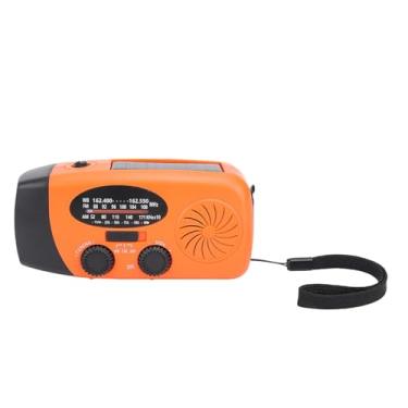 Imagem de Phefop Rádio Meteorológico da Manivela Solar de Emergência Com Iluminação LED, Alarme SOS, Power Bank Portátil Am FM WB Rádio Meteorológico, para Carregar Telefones Ao Ar Livre (Laranja)