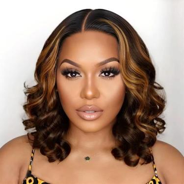 Imagem de Peruca Ugrace Hair Hair Highlight Lace Front Human Hair 14" Loose Wave