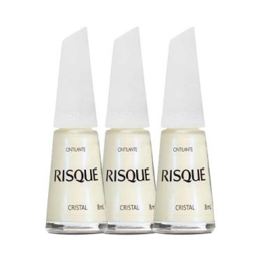 Imagem de Kit 3 Esmalte Risqué Branco Cintilante Cristal 8ml