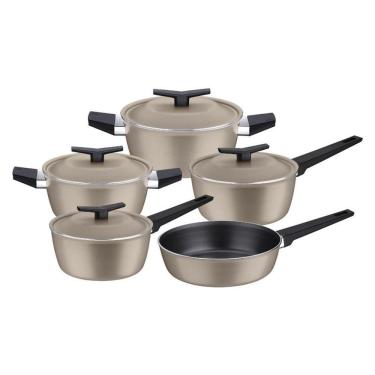 Imagem de Jogo De Panelas Tramontina Spezia Induction 5 Peças Alumínio Com Revestimento Antiaderente Areia