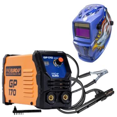 Imagem de Kit de Máquina de Solda Inversora GP 170 Bivolt Eletrodo MMA e TIG-Lift com Máscara de Solda Águia de Escurecimento Automático e Tripla Regulagem Bateria Troca Fácil Carregamento Solar - Pró Euro