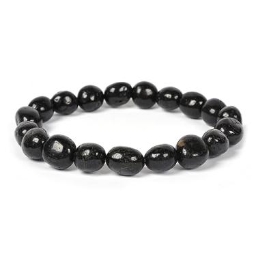 Imagem de Justinstones Pulseiras elásticas de pedras preciosas naturais de cristal curativo de 8 mm de forma livre com contas de seixos Reiki Yoga Ansiedade 16,5 cm, Cristal Pedra preciosa, Quartzo