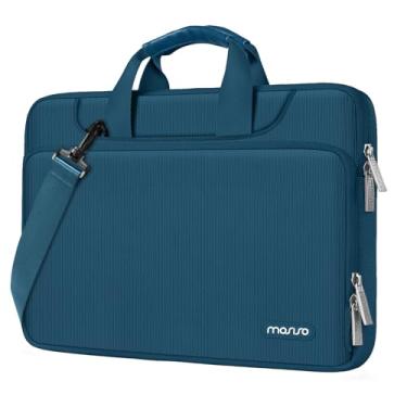 Imagem de MOSISO Bolsa de ombro protetora para laptop 360 compatível com MacBook Air de 13 polegadas M4 M3 M2 M1 2025-2018/Pro M2 M1 2025-2016, manga de cor combinando com cinto, verde-petróleo