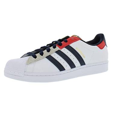 Imagem de adidas Originals Superstar Tênis masculino, Branco nuvem, tinta legenda/vermelho-branco, 36