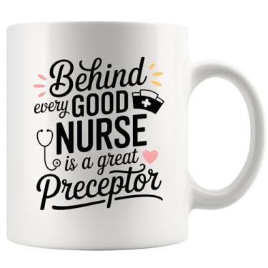 Imagem de Panvola Behind Every Good Nurse Is A Great Preceptor Nurse Preceptor Presentes para Mulheres Homens Enfermagem Estudante Graduação RN Coworker Nurses Week Gifts Novidade Drinkware Caneca de Café