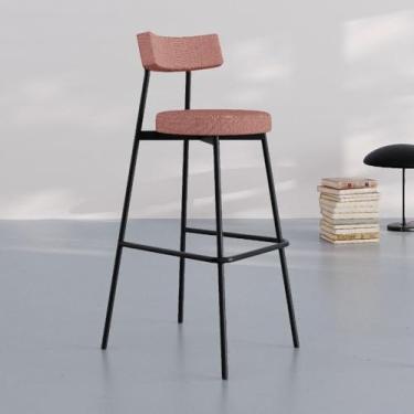 Imagem de Conjunto 2 Banquetas Altas Stout Rosa Linked Est.preta