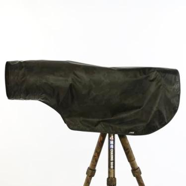 Imagem de CHASING BIRDS Capa de chuva camuflada à prova d'água opaca anti-UV para câmera e lente compatível com Canon, Sony, Nikon, Sigma, Tamron, Fujifilm Olympus 300/400/500/600/800 mm (preto sombra, P)