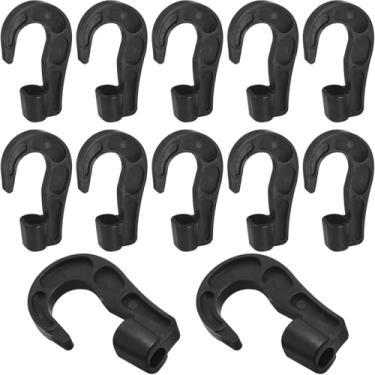 Imagem de LUORNG 12 peças ganchos elásticos ganchos redondos de plástico diâmetro interno 8 mm para acessórios de lona de carro tenda guarda-sol chuva lona acessórios assentos modificação bota rede fixa para